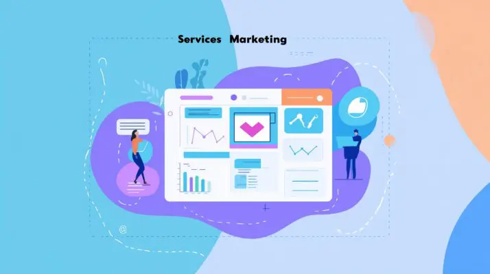 Services Marketing: Definition and More 2 Services Marketing cartoon style overview